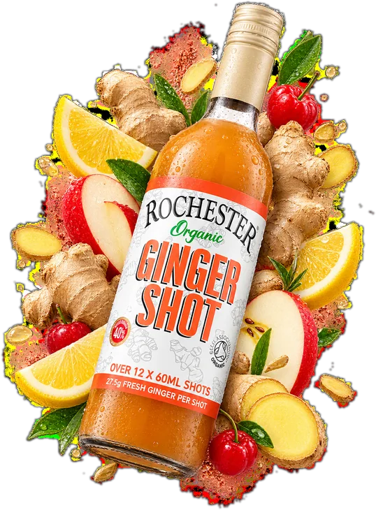 Rochester Bio Shot so zázvorom, jablkom a citrónom